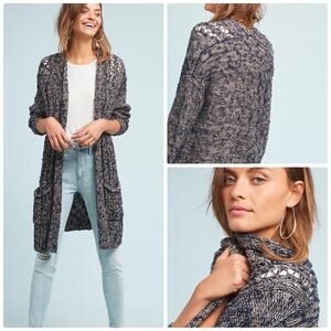 Anthropologie Women's Blue Akemi + Kim Alta Marled Long Sleeve Cardigan‎ New